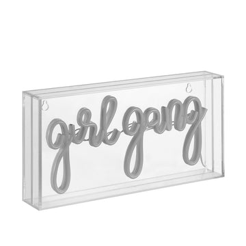 Girl Gang 11.88" Contemporary Glam Acrylic Box USB Operated LED Neon Light - JONATHAN Y